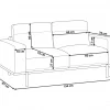 Sofa SOVIK, 2-seater, black PU DEF